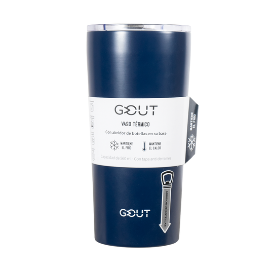Mug Térmico 560 Ml Con Abridor Gout - Azul Marino