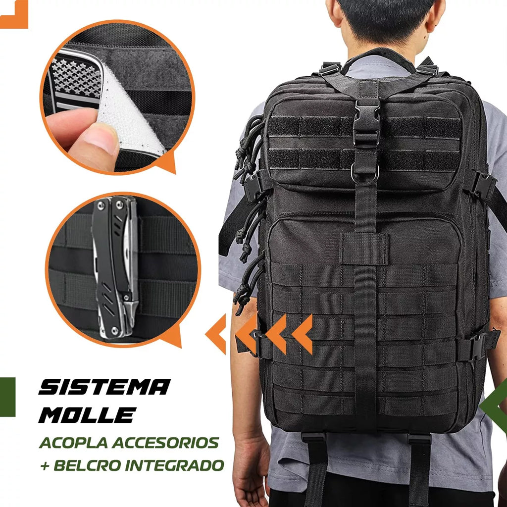 Mochila Táctica Outdoor Pentagon Impermeable Negro