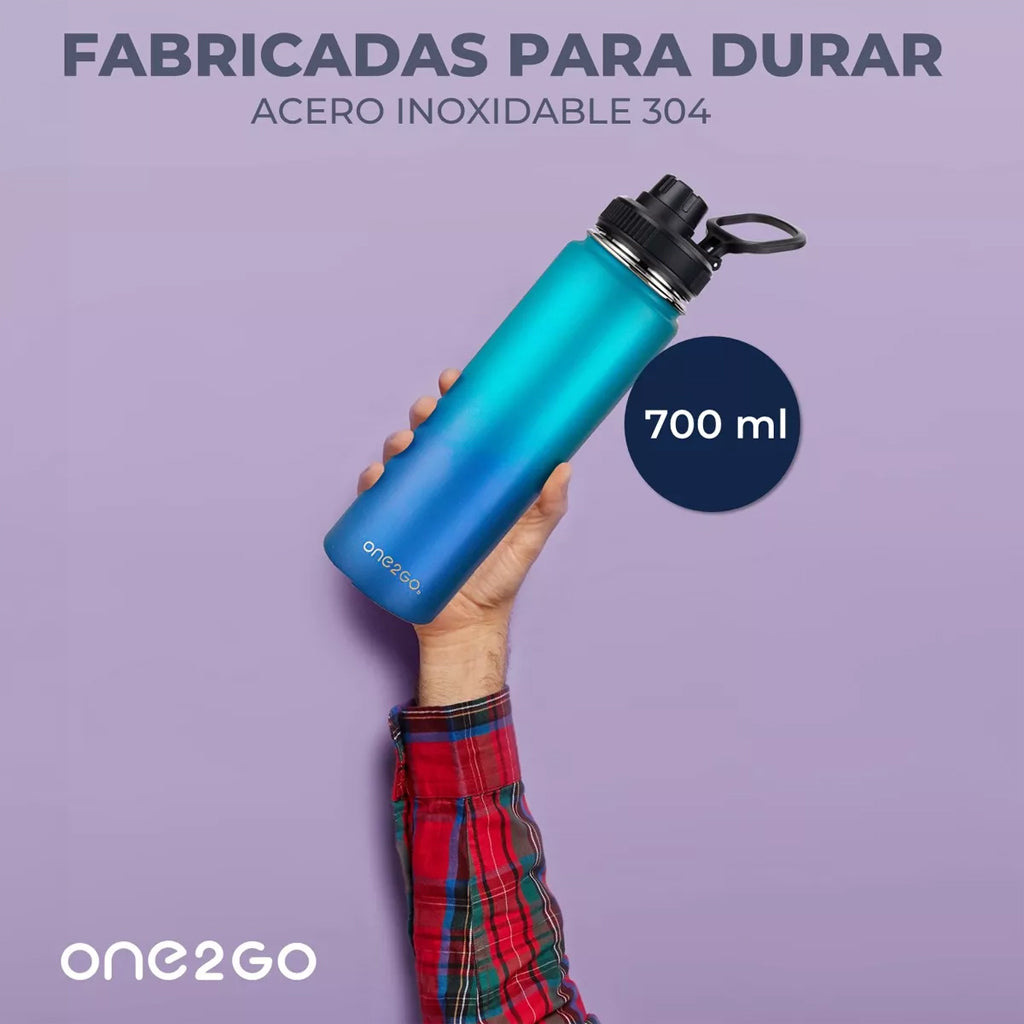 Botella Térmica One2Go Acero Inoxidable 700 Ml Azul