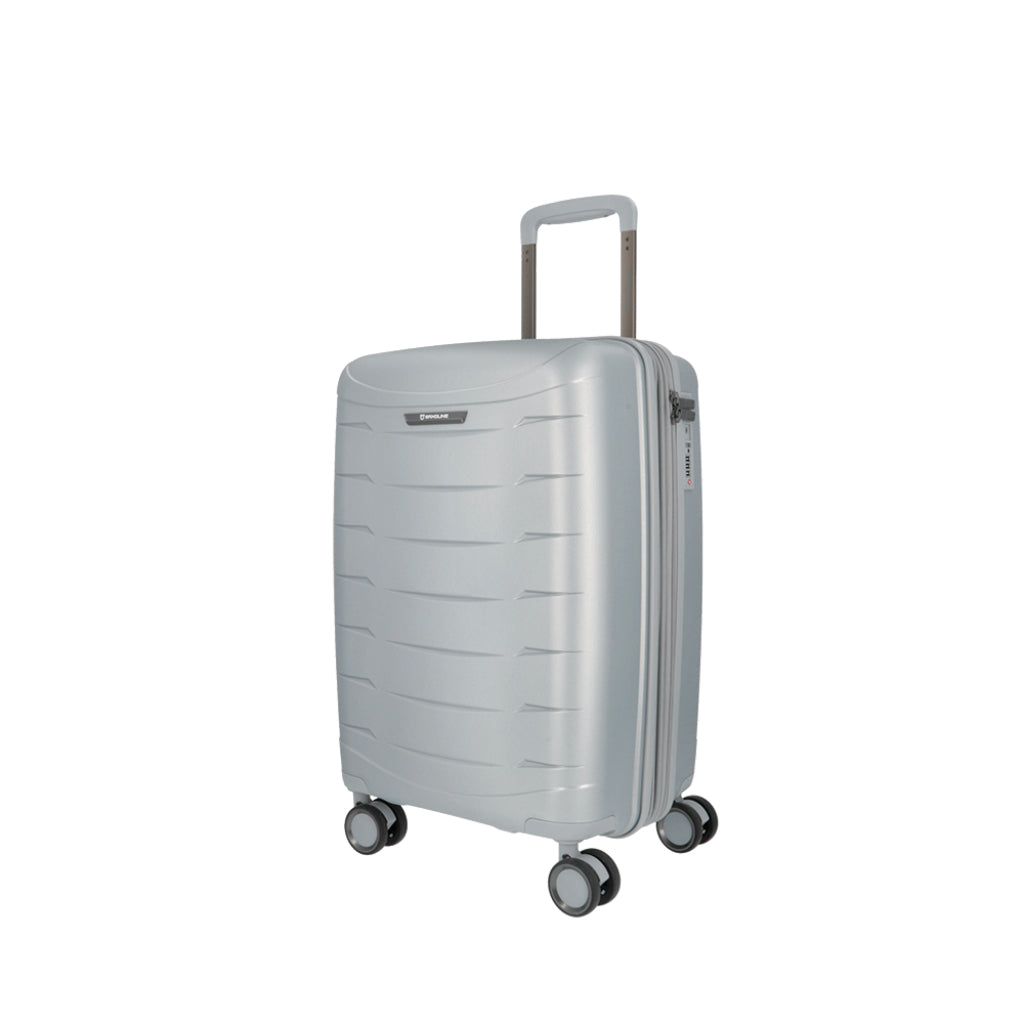 Maleta Cabina Saxoline Moonstone Impact Pro Plateada