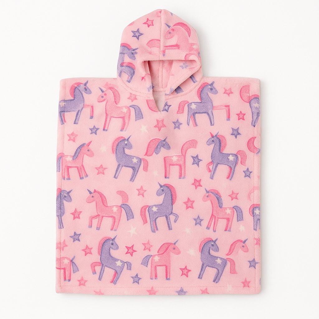 Poncho Manta Que Brilla en la Oscuridad Rosa