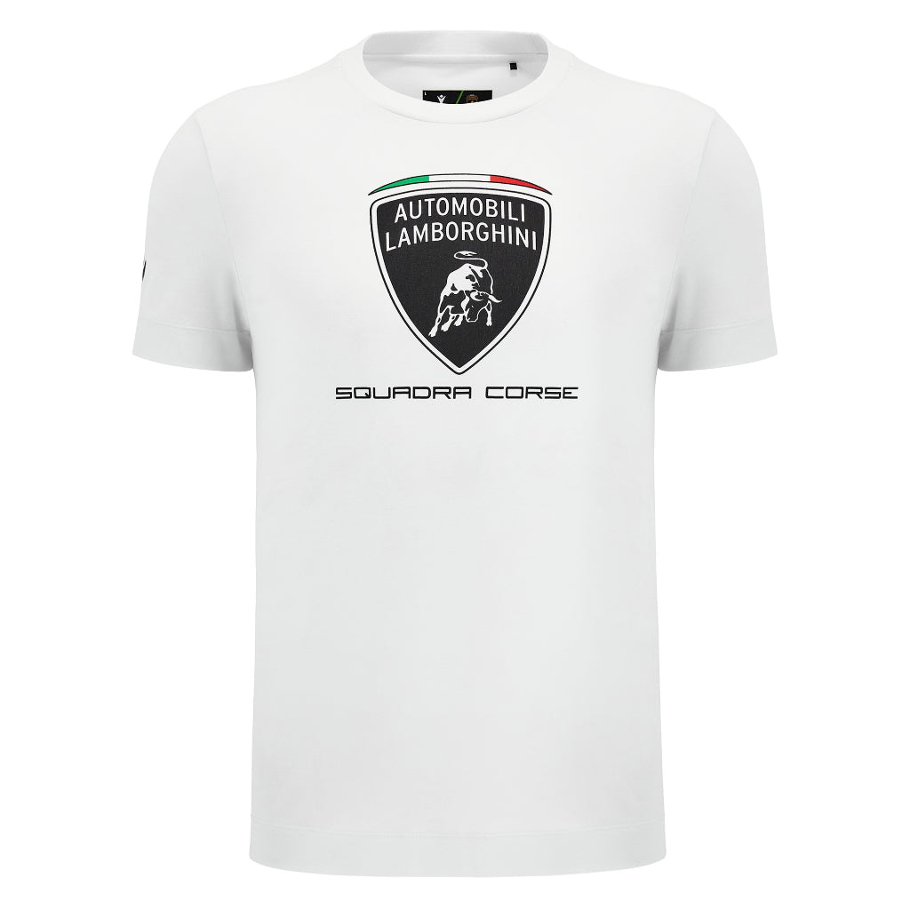 Polera Blanca Cuello Redondo Lamborghini Hombre M24