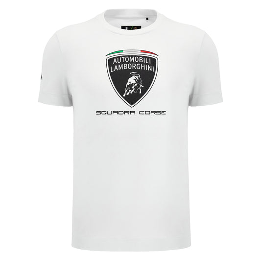 Polera Blanca Cuello Redondo Lamborghini Hombre M24