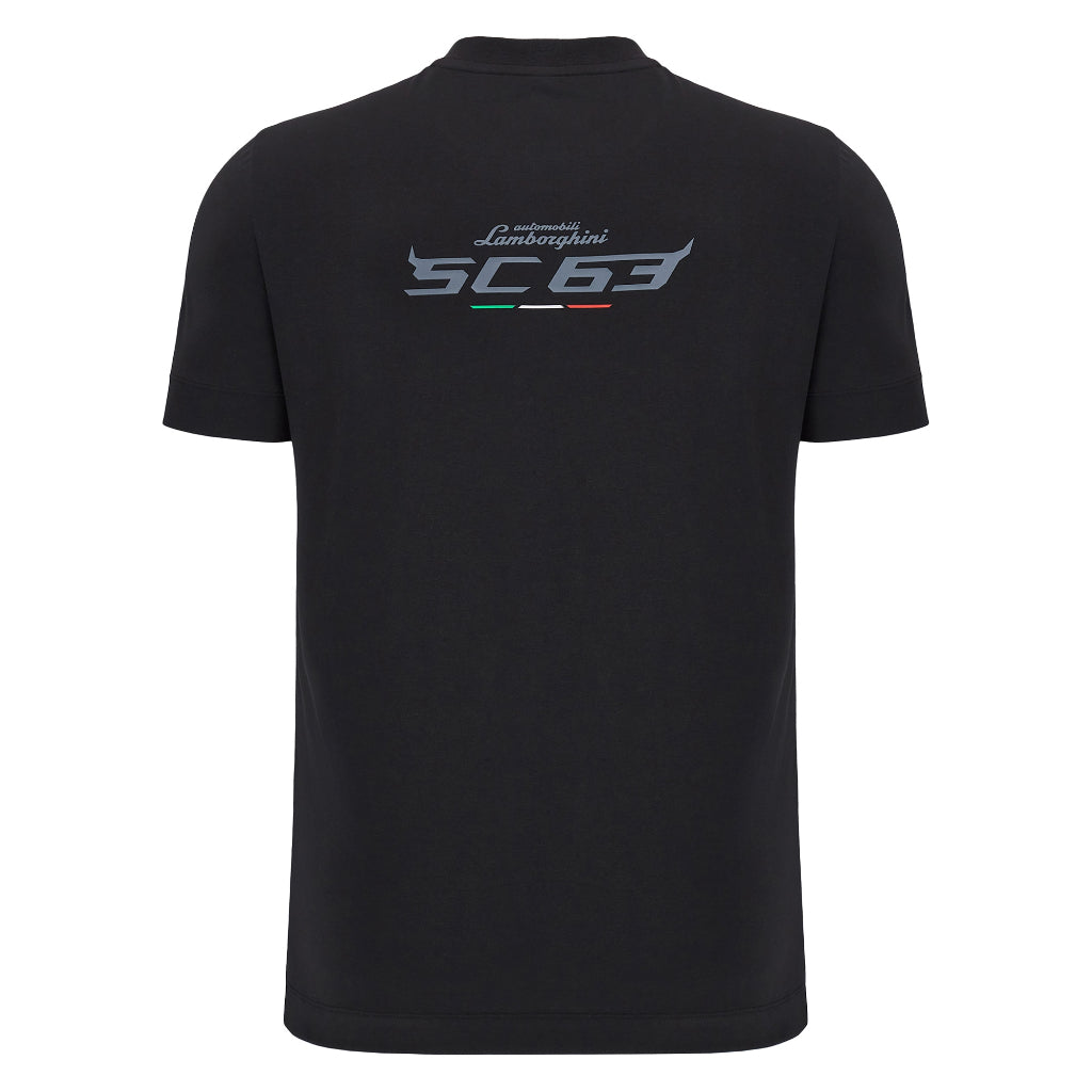 Polera Negra Cuello Redondo Lamborghini Hombre M24