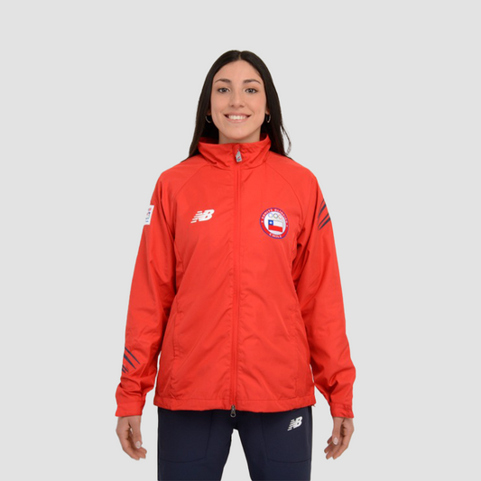 Chaqueta Mujer New Balance Team Chile Presentación Roja