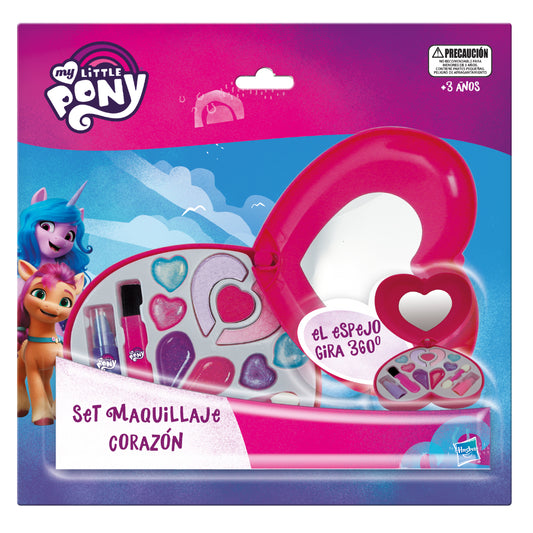 Set De Maquillaje Corazon Con  Espejo Rotatorio My Little Pony Hasbro