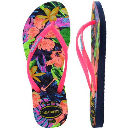 Sandalia Mujer Slim Neon Flora Havaiana Fucsia