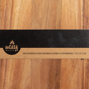 Tabla Asado Con Bandeja Metálica. 90 años