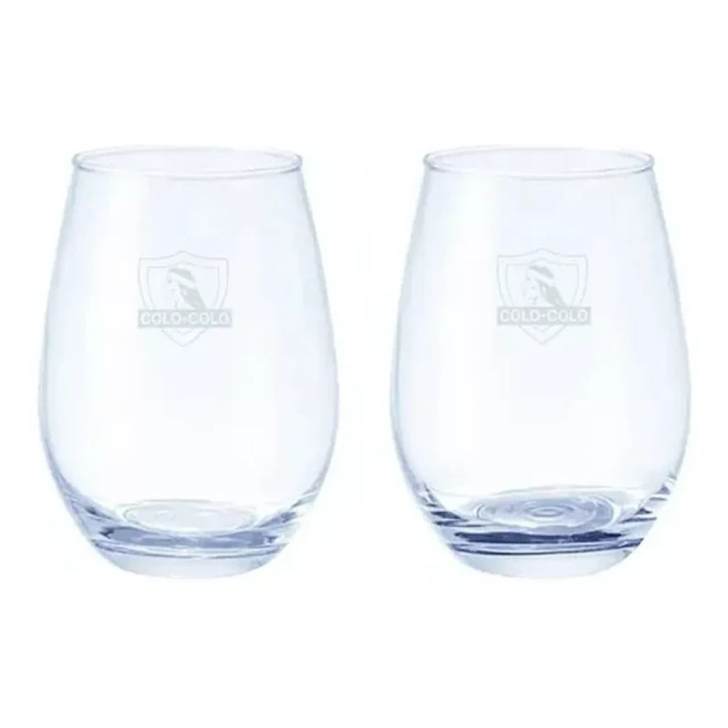 Set 2 Vasos Colo Colo