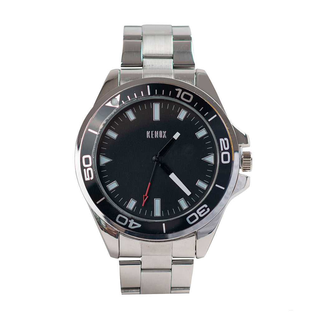 Reloj con Correa de Metal Negro