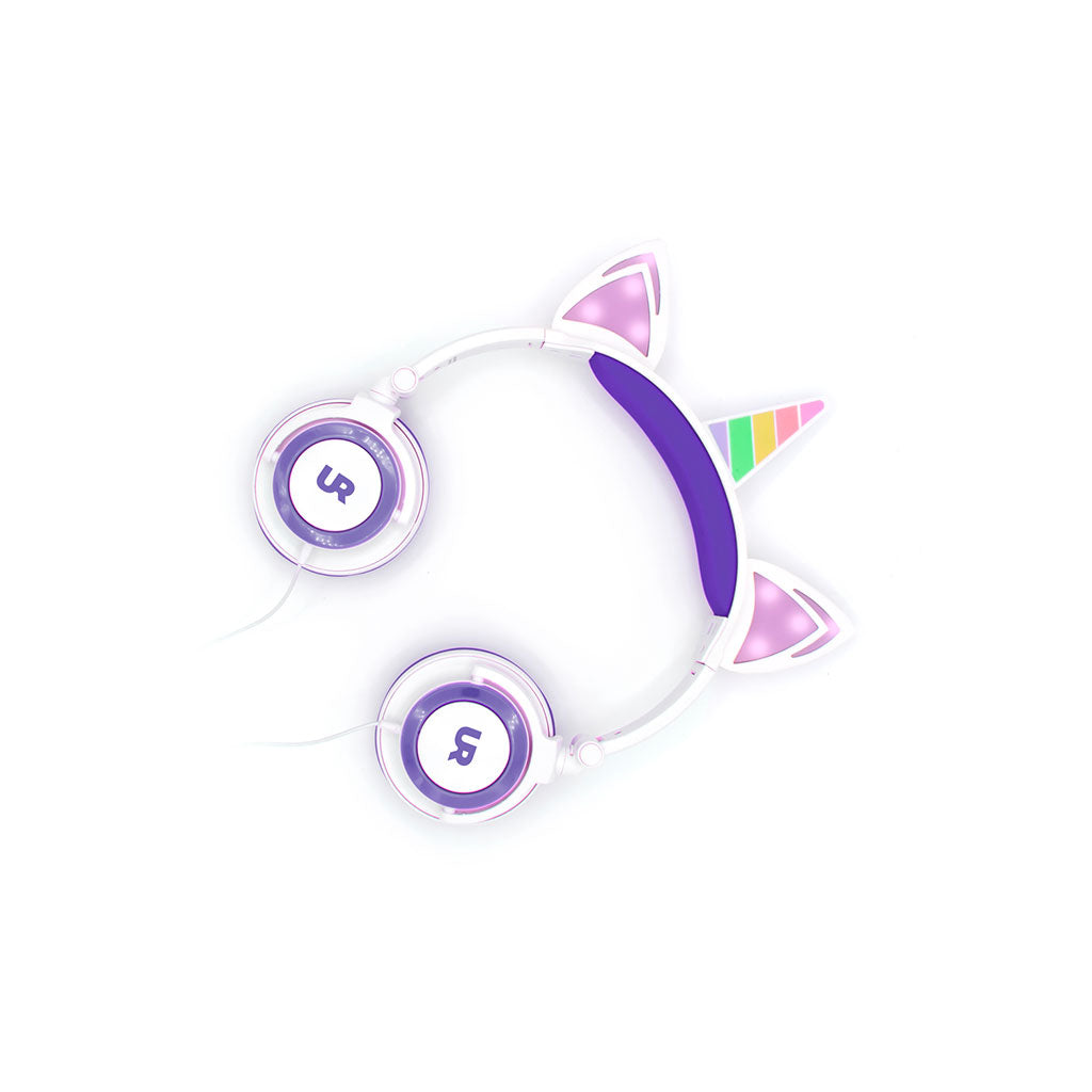 Audífono Infantil Luces Unicornio Morado
