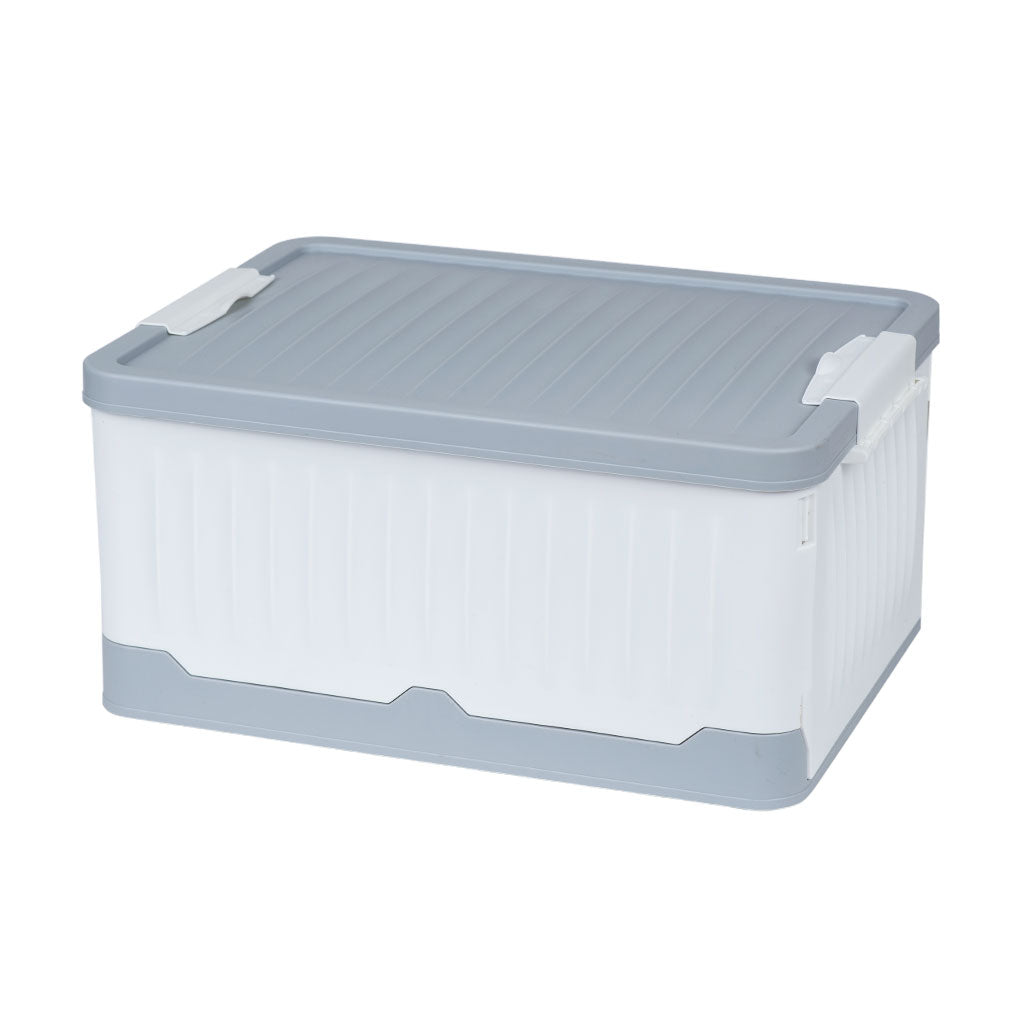 Caja plástico plegable 30l blanco/gris