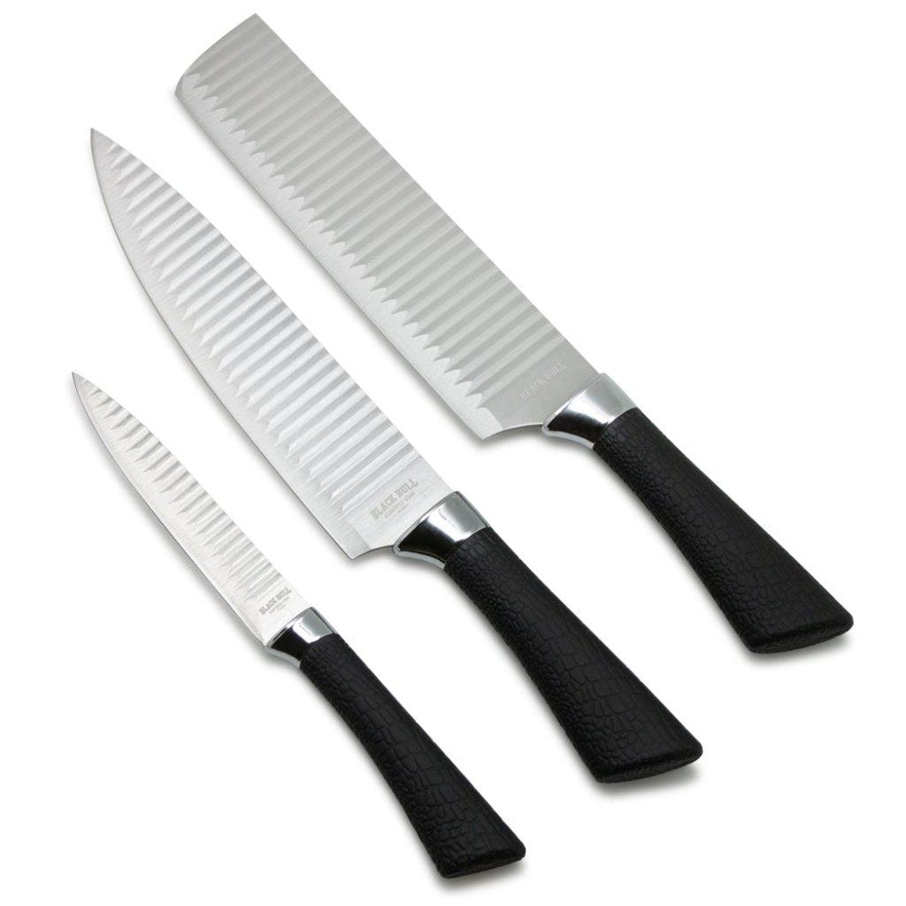 Set 3 Cuchillos Wave Black Bull