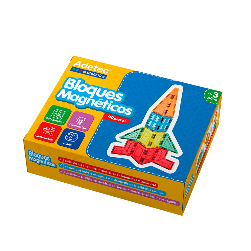 Bloques Magneticos 40 Piezas Colores Y Formas