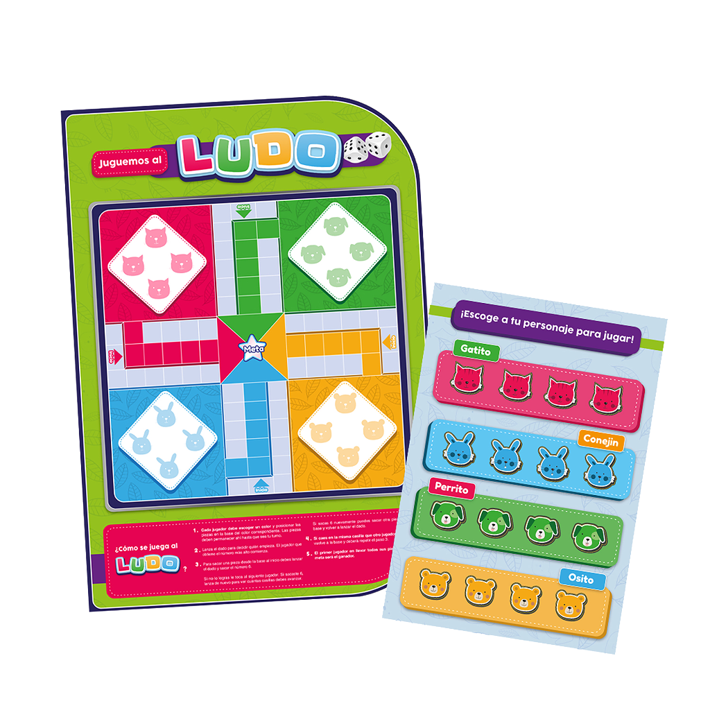 Juego Ludo, Incluye Dados - Láminas Magnéticas Interactivas