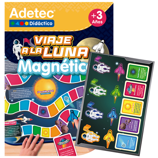 Juego Viaje A La Luna, Incluye Dados - Láminas Magnéticas Interactivas