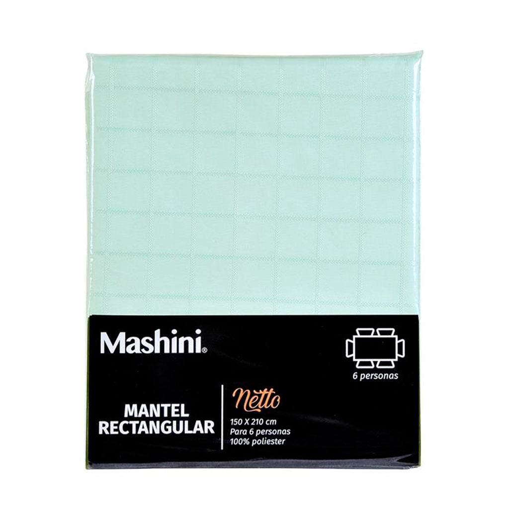 Mantel Rectangular de Poliéster 150x210 cm Verde Mashini
