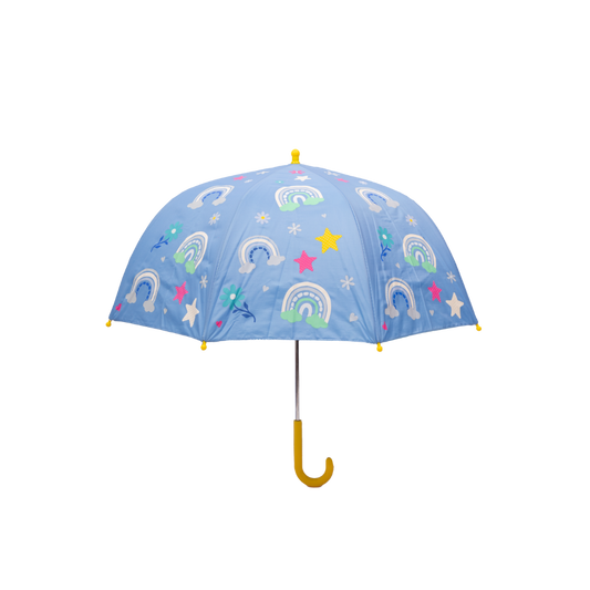 Paraguas Niños Arcoíris Cambia Color Celeste - Promo 2025