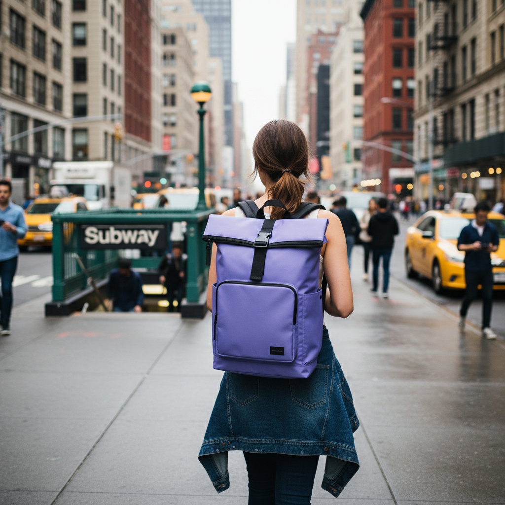 Mochila Saxoline Preston Roll Top Violeta 35 L – Tienda Copec
