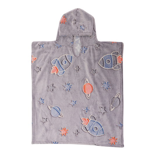 Poncho Manta Que Brilla en la Oscuridad Gris