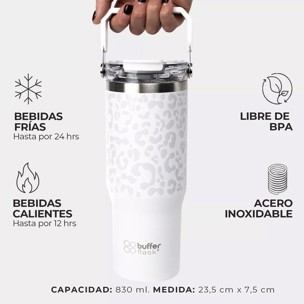 Mug Vaso Térmico Buffer Cuzco 800 ml Ice Leopardo