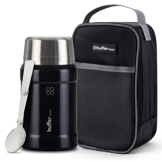 Termo Comida 800ml + Bolso y Cuchara Negro