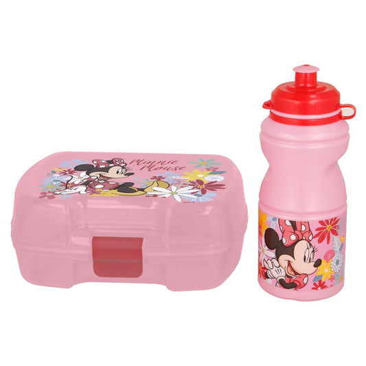 Set 2Pcs Premium Porta Sándwich + Botella Minnie