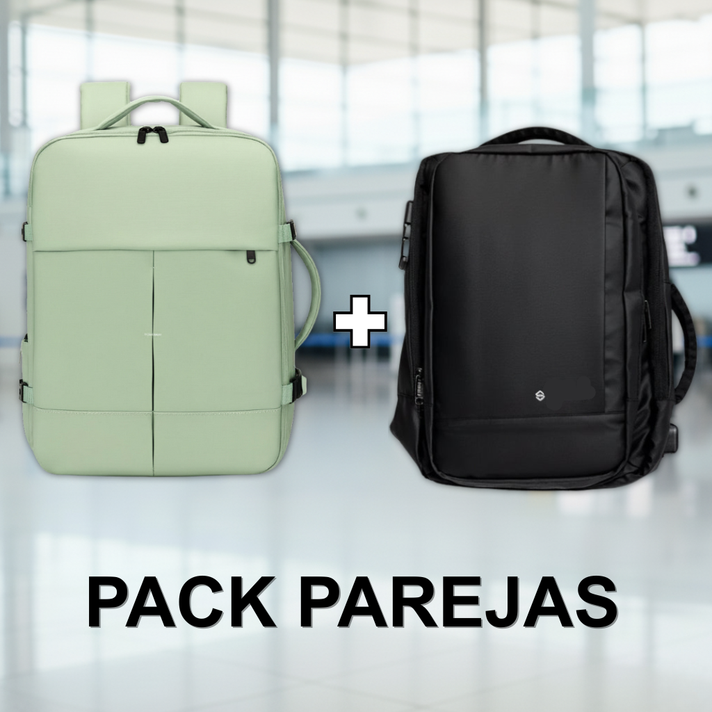 Chill Combo 2 Mochilas de Viaje Viral. 1 Mochila Negra 30L y 1 Mochila