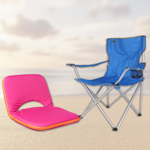 Combo: Silla Plegable Apoyabrazos Azul Outback + Silla Reclinable Fucsia