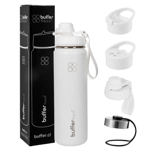 Botella Agua Térmica Buffer Morea 700ml +4 Tapas Ice Leopardo