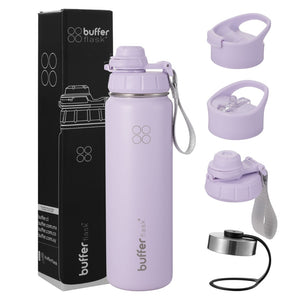 Botella Agua Térmica Buffer Morea 700ml +4 Tapas Lila