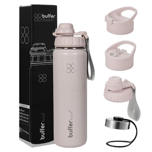 Botella Agua Térmica Buffer Morea 700ml +4 Tapas Pink Leopardo