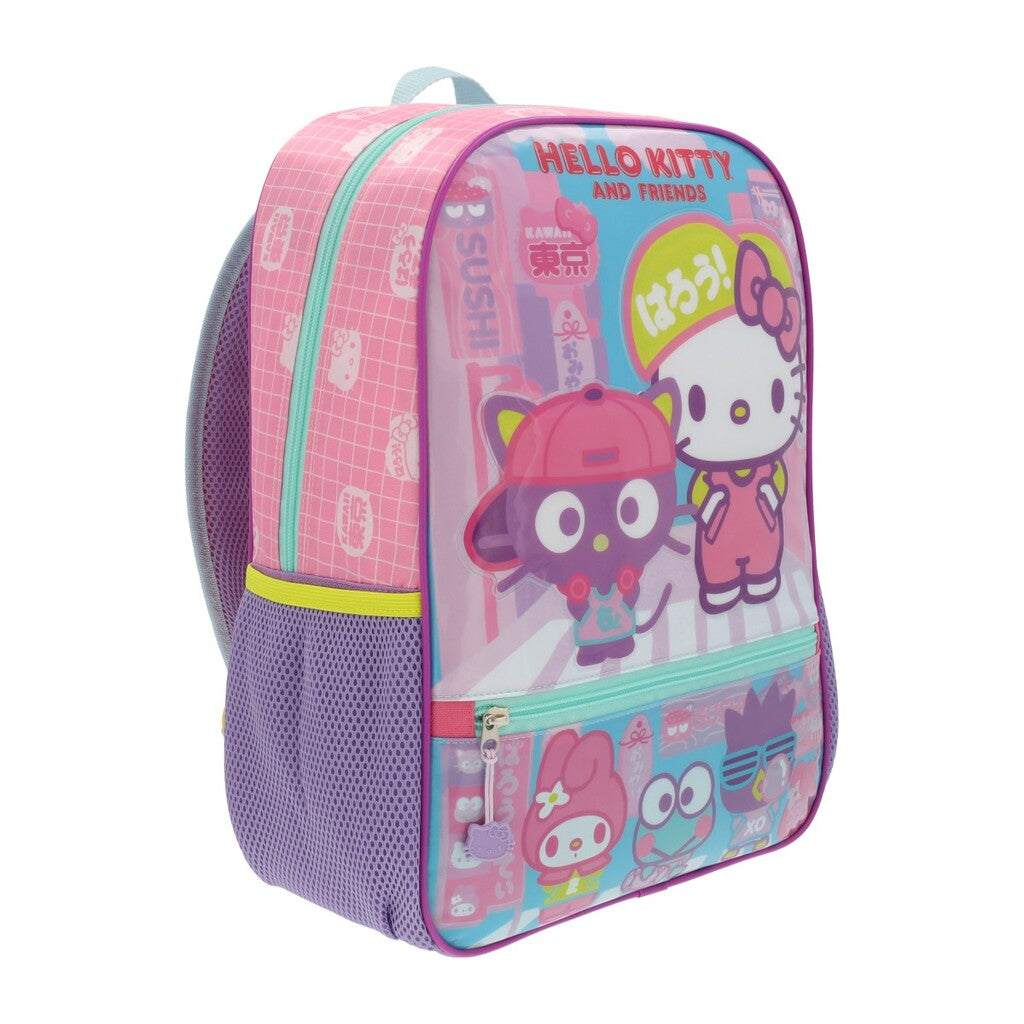 Mochila Hello Kitty Y Amigos Rosada