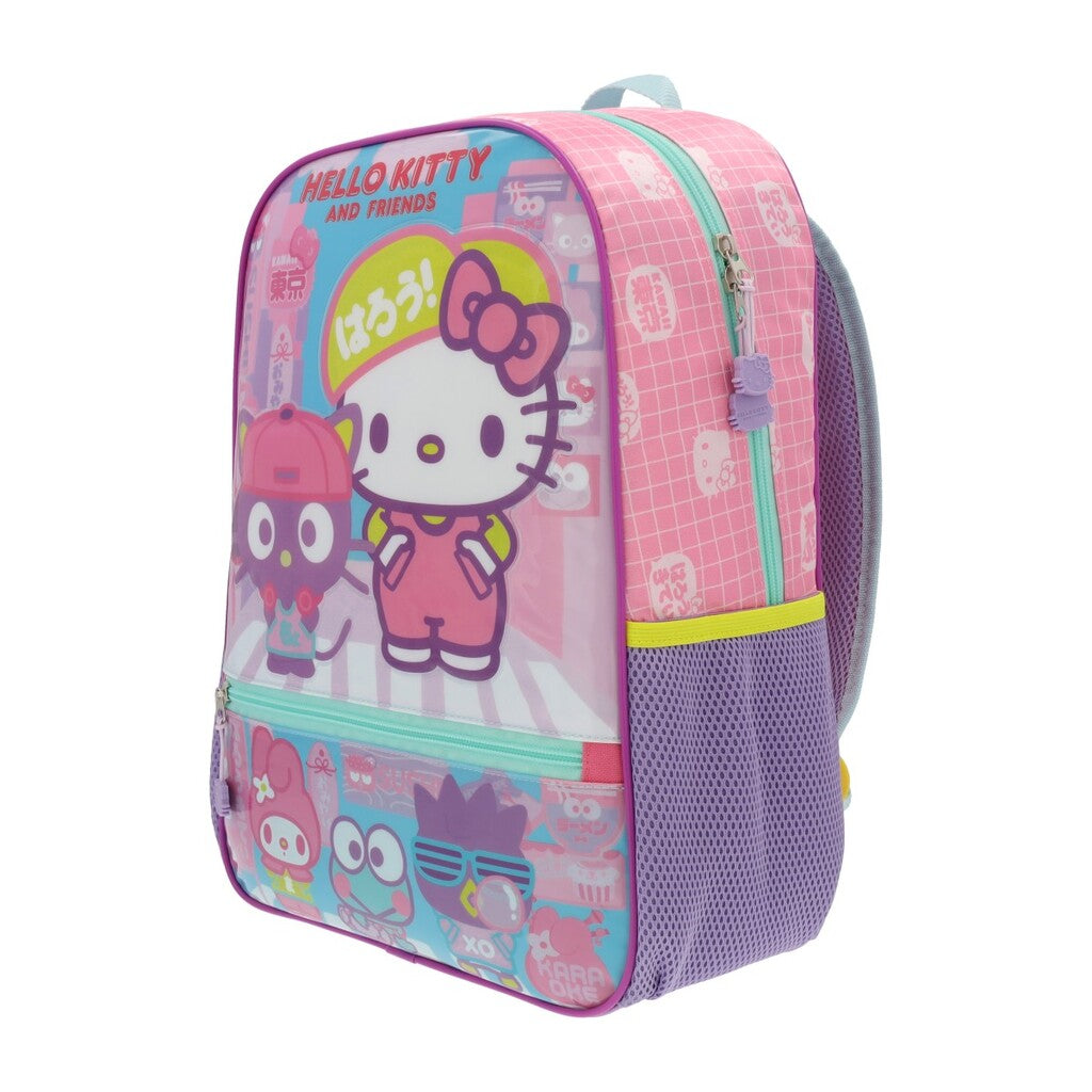 Mochila Hello Kitty Y Amigos Rosada