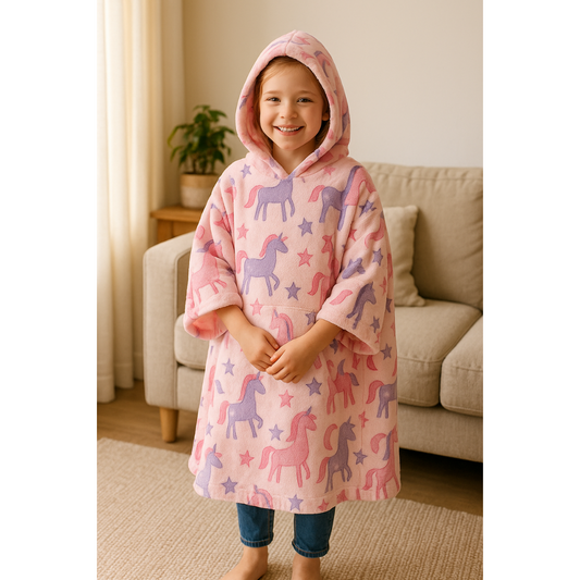 Poncho Manta Que Brilla en la Oscuridad Rosa