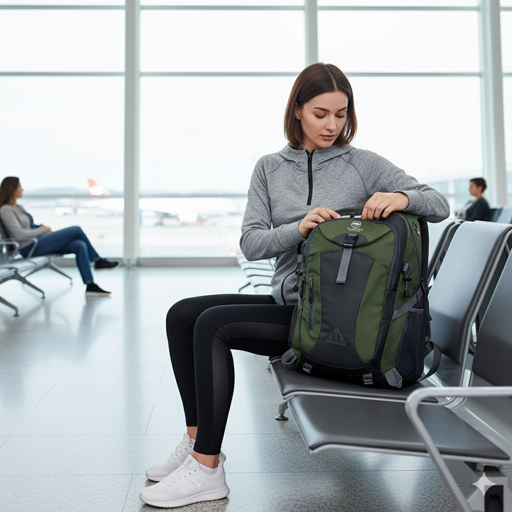 Mochila Outdoor Llaima 33L. Black-Green-Grey