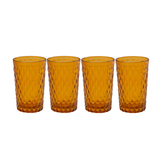 Set 4 Vasos De Vidrio 350 Ml Ámbar