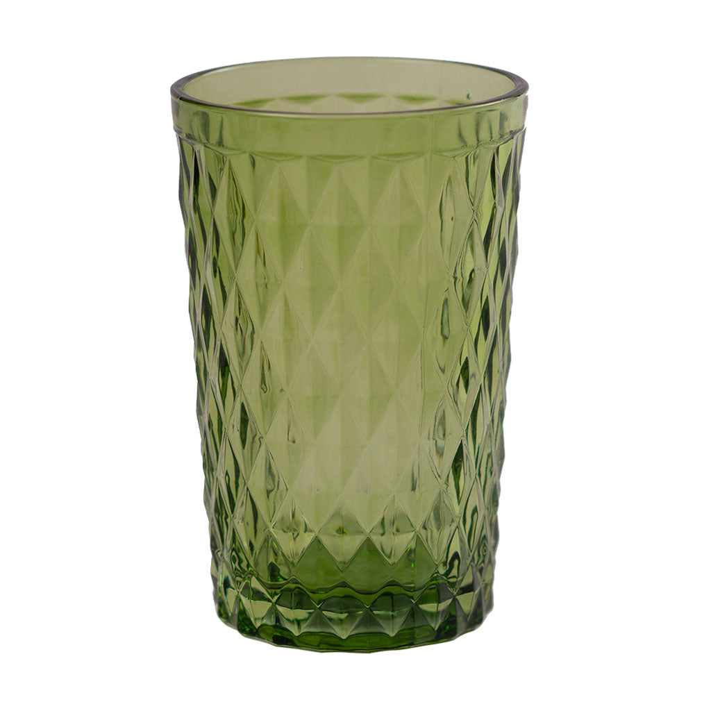 Set 4 Vasos De Vidrio 350 Ml Verde
