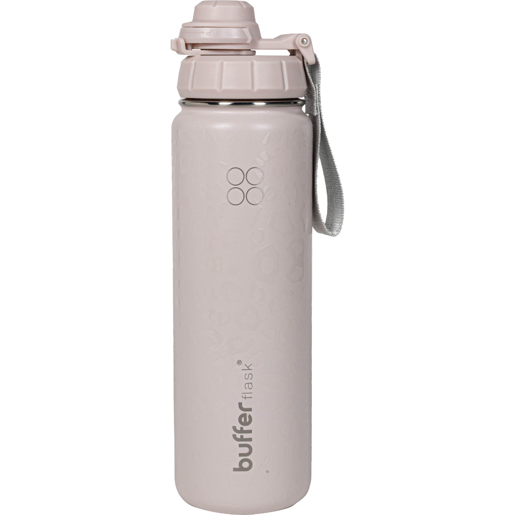 Botella Agua Térmica Buffer Morea 700ml +4 Tapas Pink Leopardo
