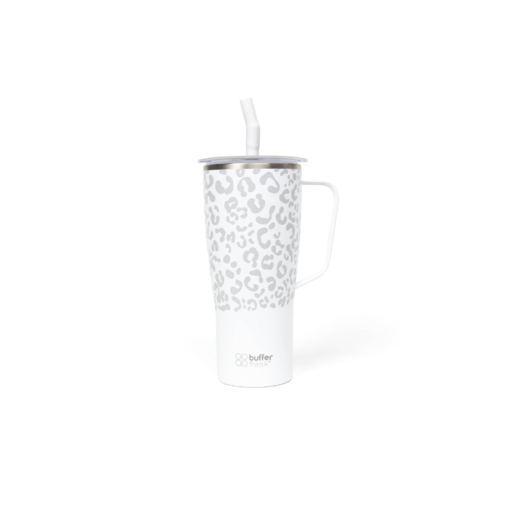 Mug Vaso Térmico Buffer Roques 1Lt + 2 Tapas Ice Leopardo