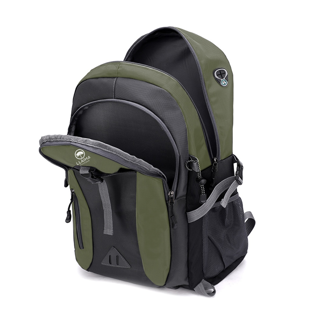 Mochila Outdoor Llaima 33L. Black-Green-Grey