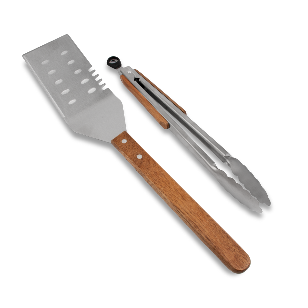 Set Espatula Y Pinza Para Asado