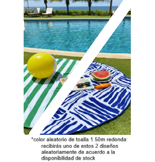 Toalla de Playa Redonda 150 cm. Colores surtidos.