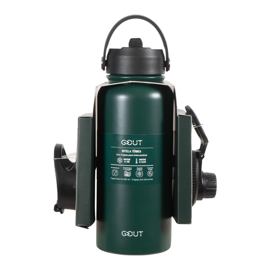 Botella Térmica 950 Ml Gout - 3 Tapas Color Verde