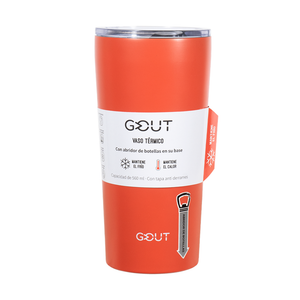 Mug Térmico 560Ml Con Abridor Gout - Color Naranjo