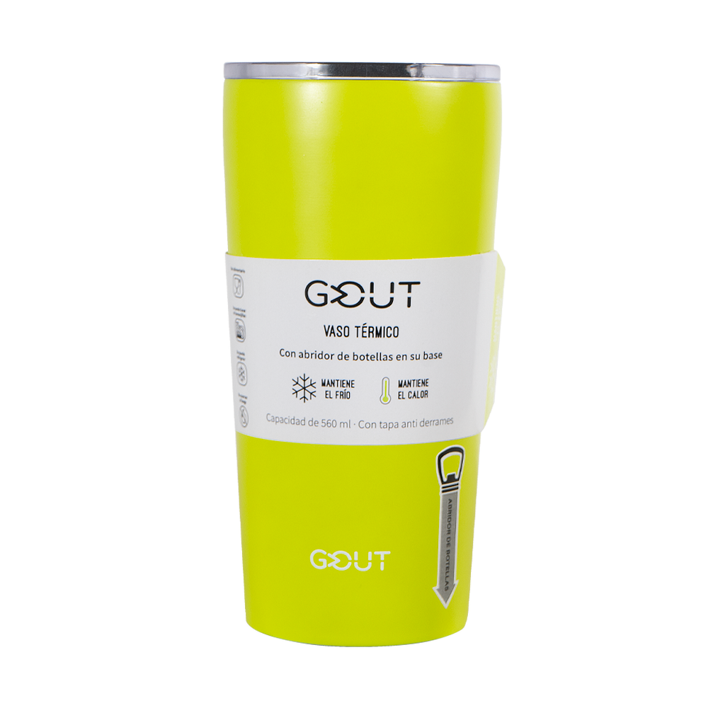 Mug Térmico 560Ml Con Abridor Gout - Verde Limon
