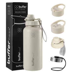 Botella Térmica Buffer Acero Inoxidable 950ml +4 Tapas Ivory