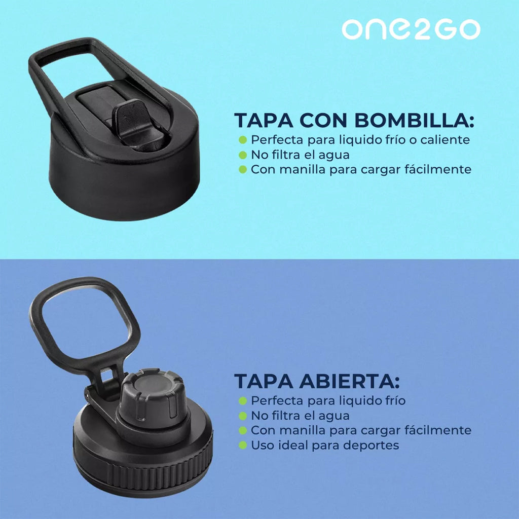Botella Térmica One2Go Acero Inoxidable 700 Ml Petróleo