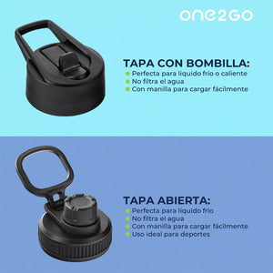 Botella Térmica One2Go Acero Inoxidable 700 Ml Petróleo