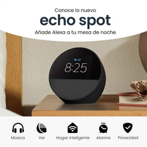 Parlante Inteligente Amazon Echo Spot con Alexa Negro